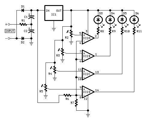 Four-Level Audio Power Indicator